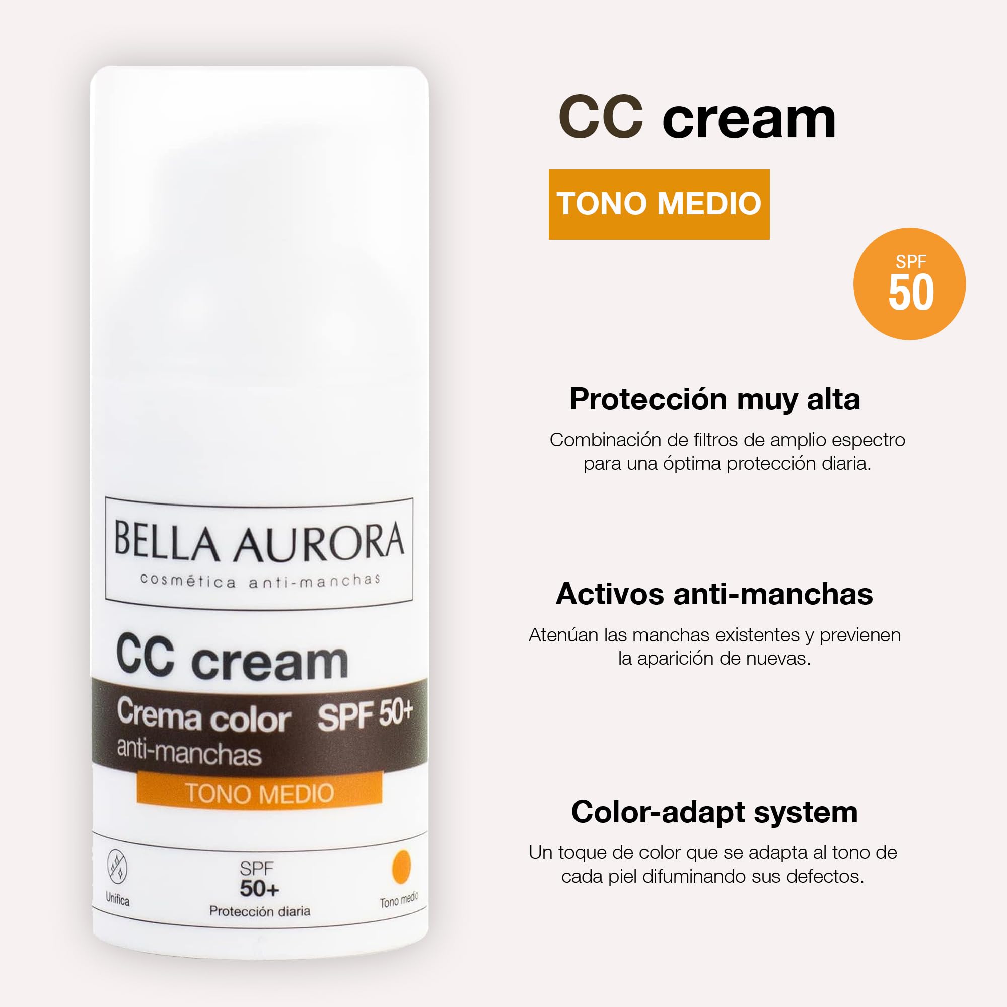 Bella Aurora CC Cream cobertura suave que disimula imperfecciones