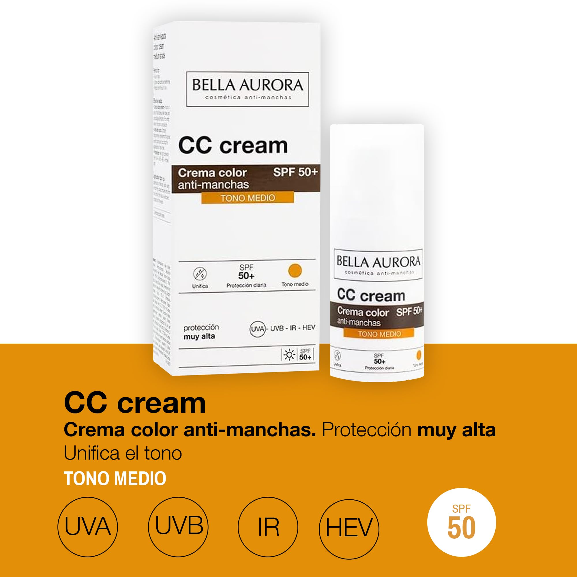 Bella Aurora CC Cream sistema adaptativo de color para unificar tono de piel