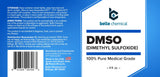 Belle Chemical DMSO, etiqueta clara en botella, aplicación tópica o uso como solvente.