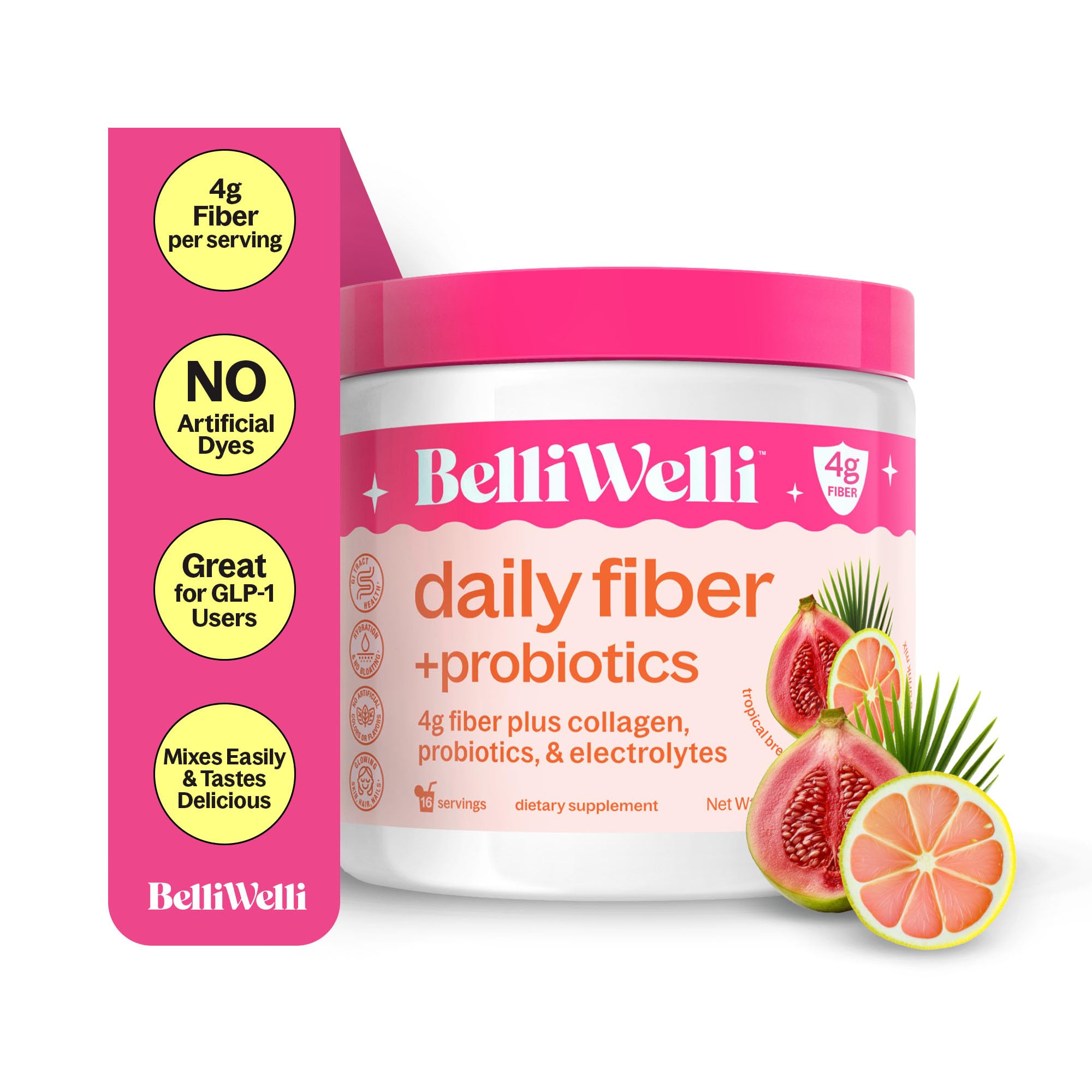Belli Welli Fiber en bote tropical para apoyar la digestión diaria