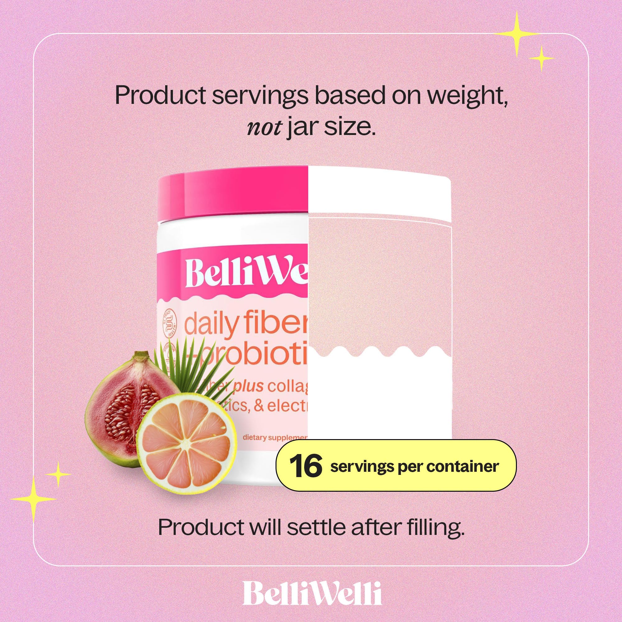 Etiqueta de Belli Welli Fiber con información clara del producto