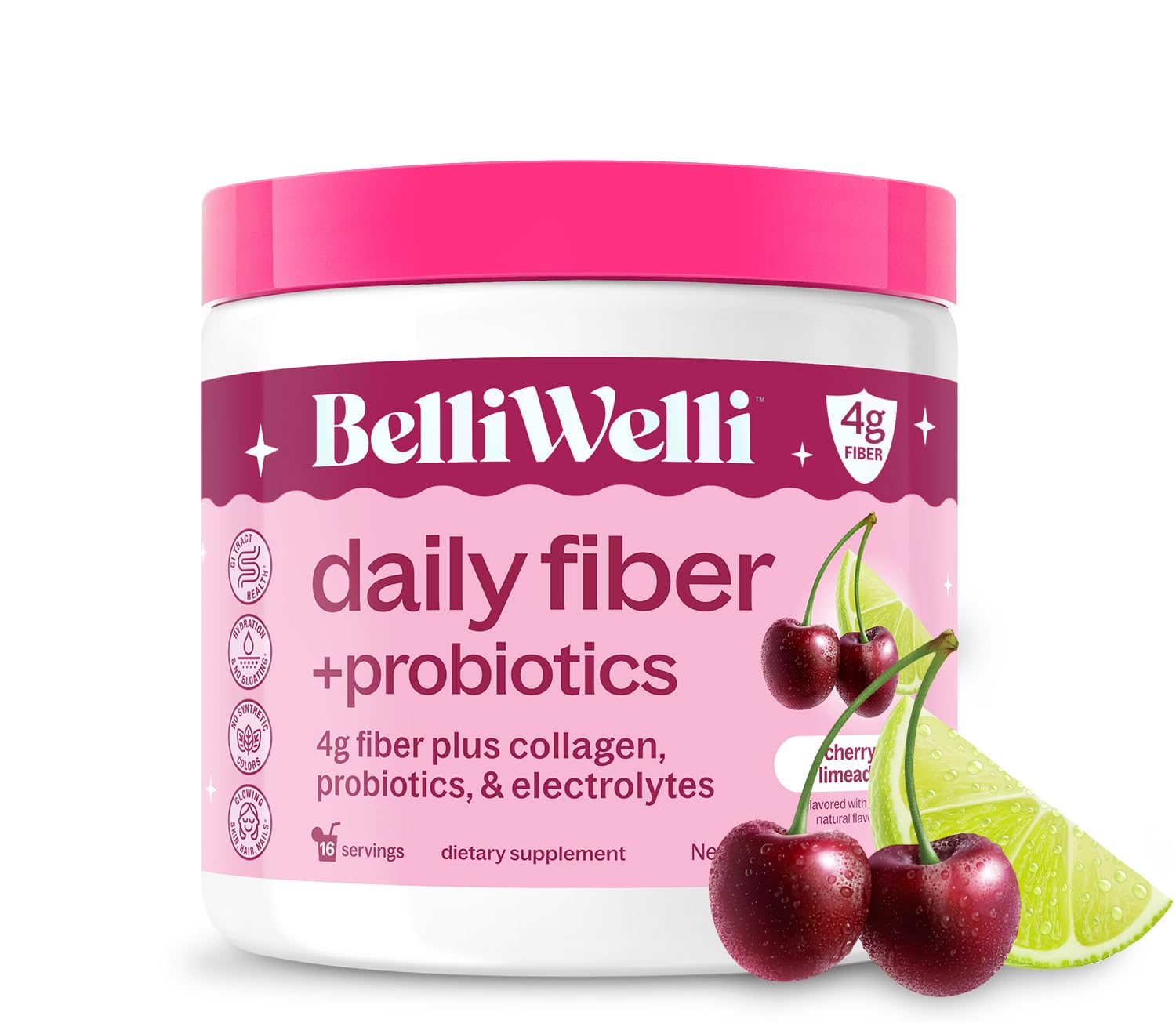 Belli Welli fibra orgánica de acacia en pote, soporte digestivo suave para la regularidad.