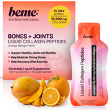 BeMe monodosis de colágeno líquido sabor naranja mango para articulaciones más flexibles.