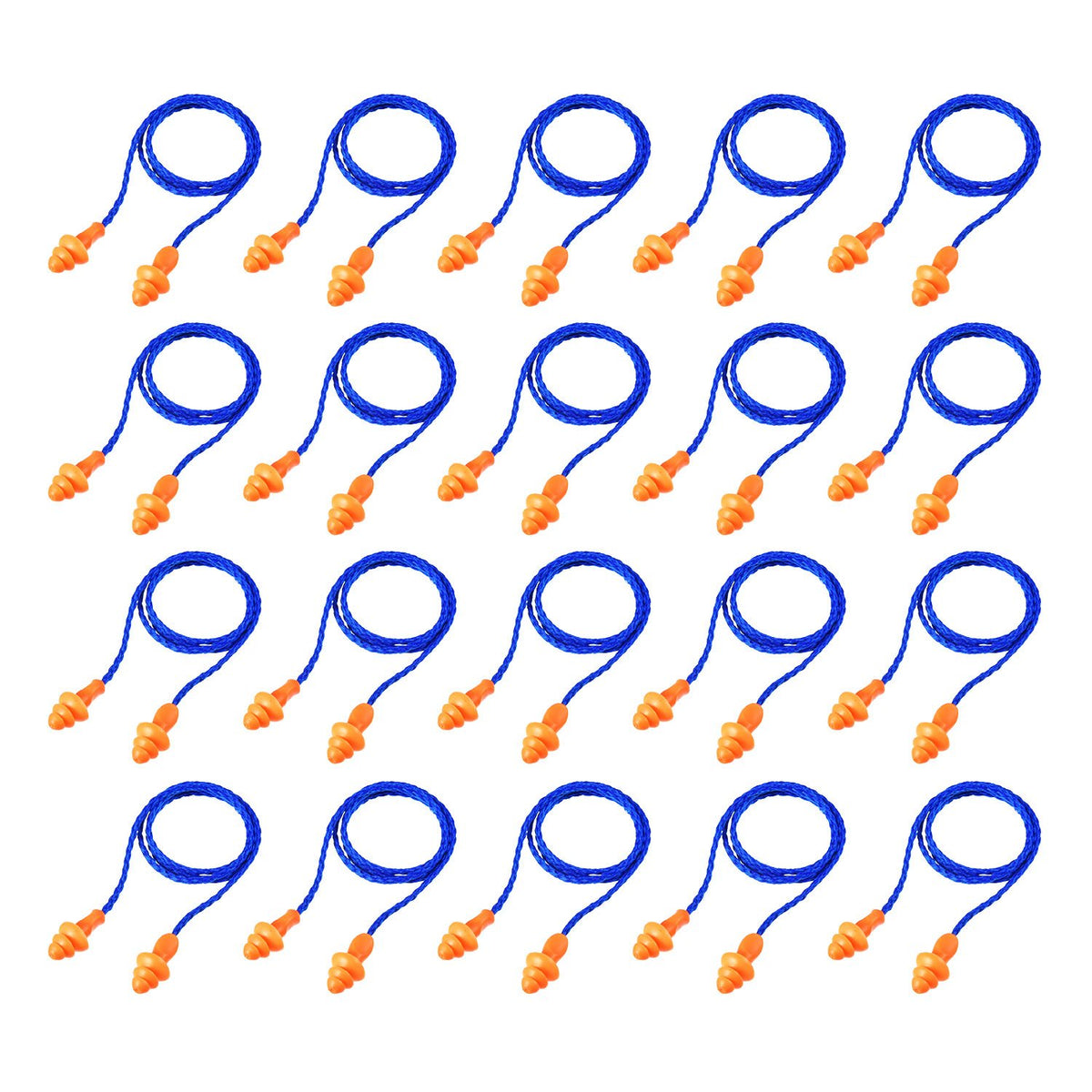 Tapones Bememo para dormir con cuerda azul-naranja, comodidad para descanso.
