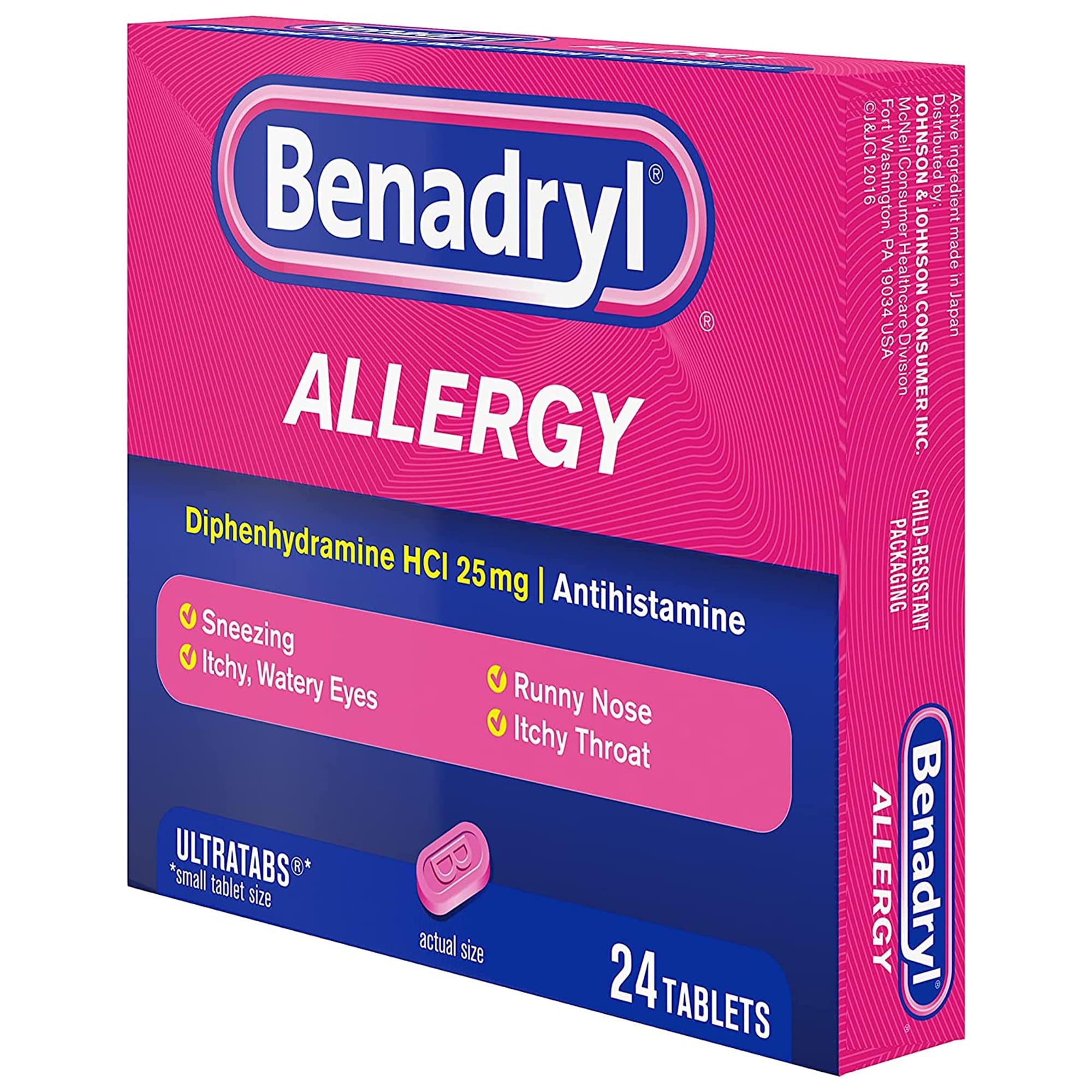 Benadryl caja-presentacion 25 mg: fácil de almacenar en casa