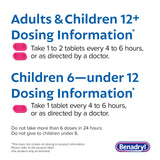 Benadryl Ultratabs: presentación compacta, fácil de tragar en cualquier ocasión