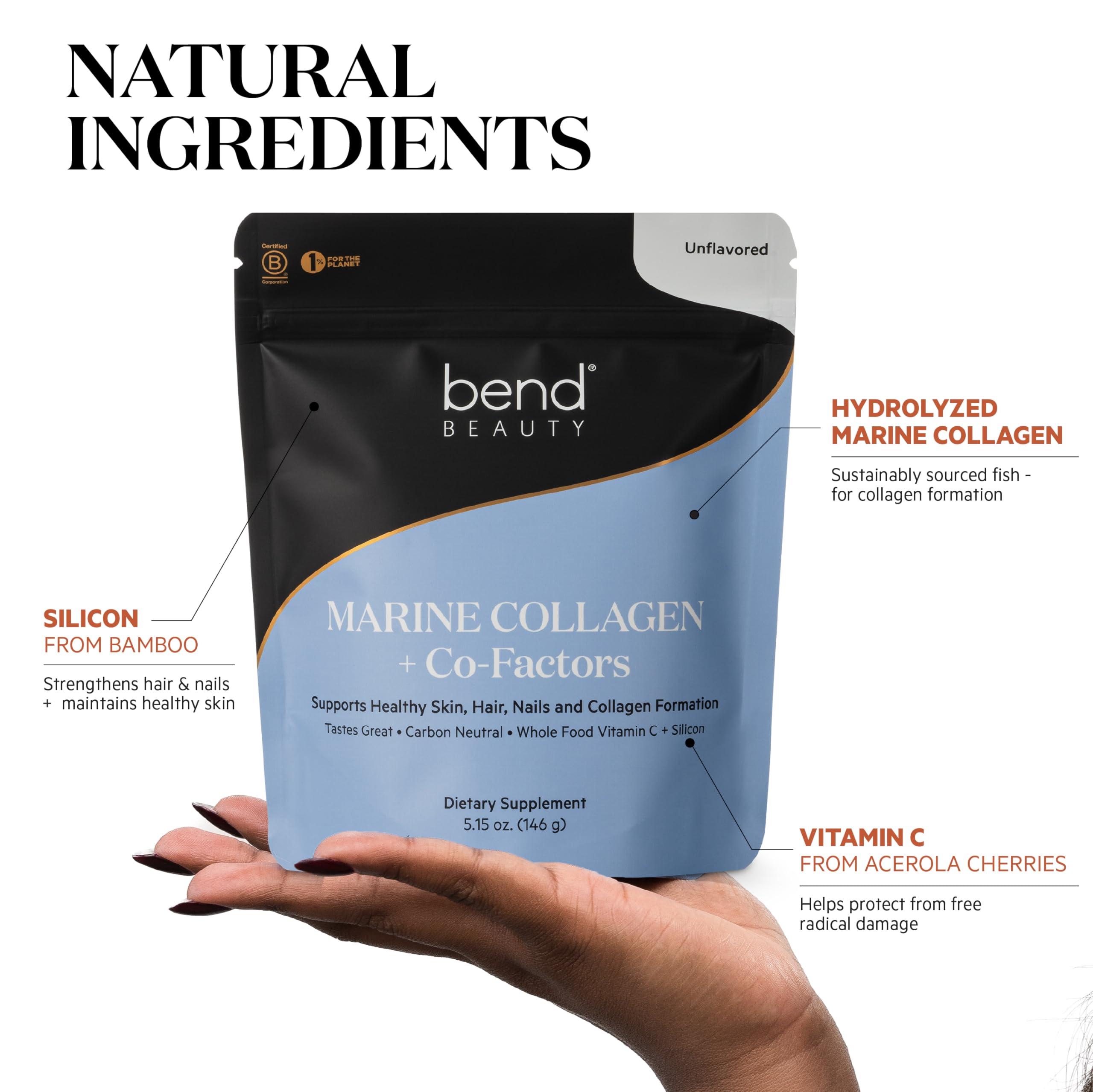 Bend Beauty Silicio de bambú para cabello y uñas.