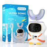 Cepillo eléctrico Bendi 360 con diseño astronauta para niños, ideal para hábitos de cepillado divertidos.