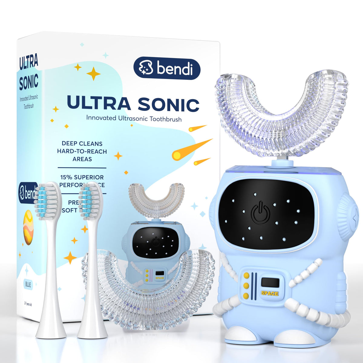Bendi Kids con diseño U en caja regalo, experiencia de uso divertida para niños.