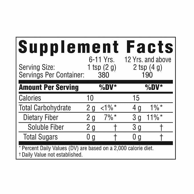 Dosis diaria de Benefiber para incorporar fibra prebiótica en bebidas y yogur.