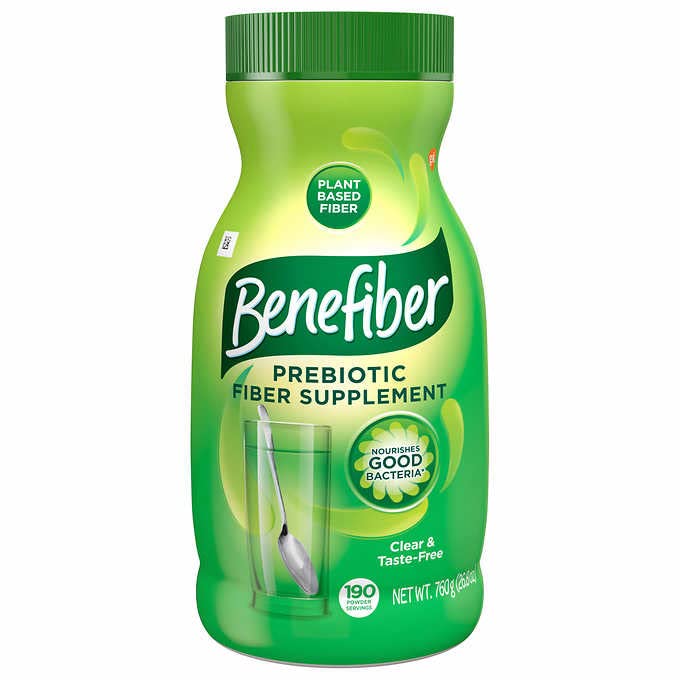 Benefiber polvo fibra sin sabor, disolución clara para bebidas y comidas.