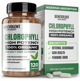 Benevolent Nourishment cápsulas clorofila 350mg en frasco, impulso suave de energía.