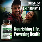 Benevolent Nourishment cápsulas clorofila 350mg, manufacturado en EE. UU. bajo GMP.