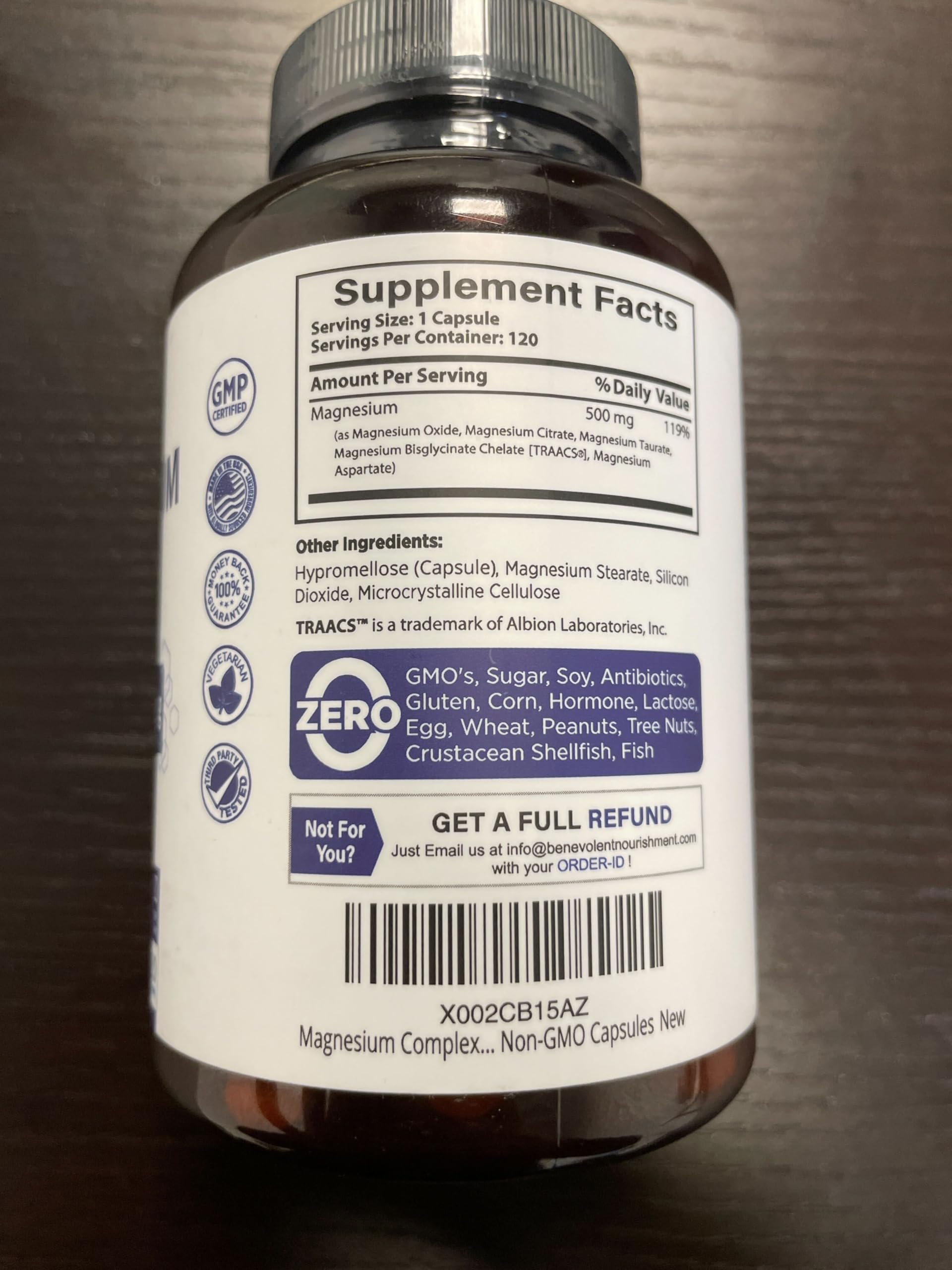 Benevolent Nourishment Magnesio Complejo para dormir mejor y calma