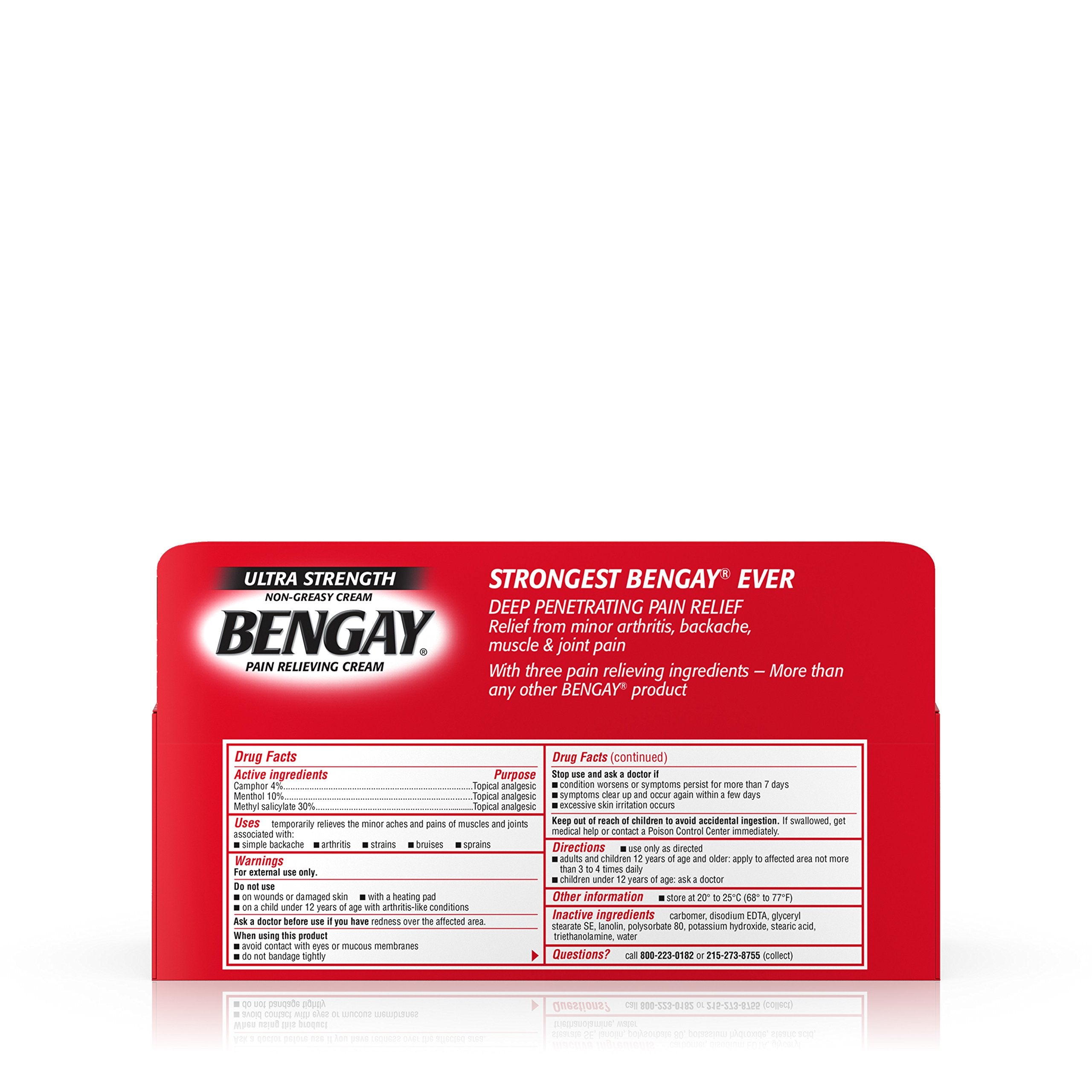 Bengay ultra-fuerza crema para masaje muscular, lista para aliviar molestias diarias.