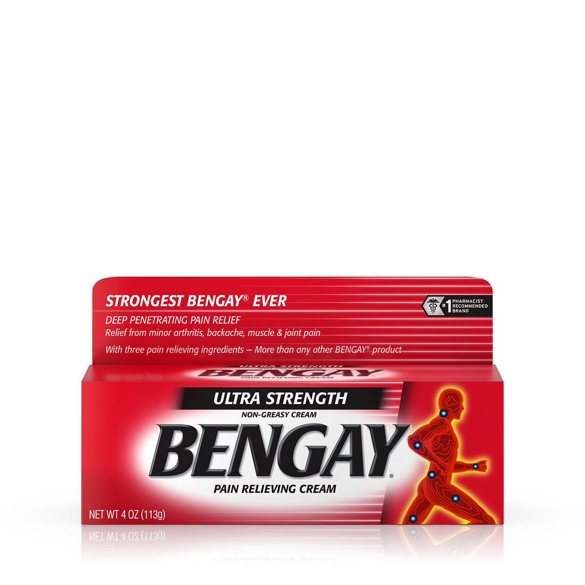 Bengay ultra-fuerza crema en tubo, paquete de tres, alivio temporal de dolores musculares.