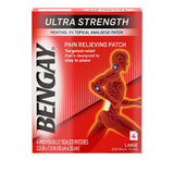 Bengay Ultra Strength parche grande para cobertura amplia en espalda.