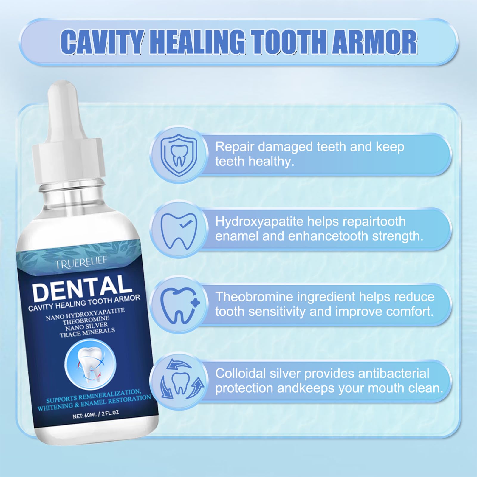 BENIX Armadura Dental Líquido promueve blanqueamiento suave y brillo natural con uso continuo.