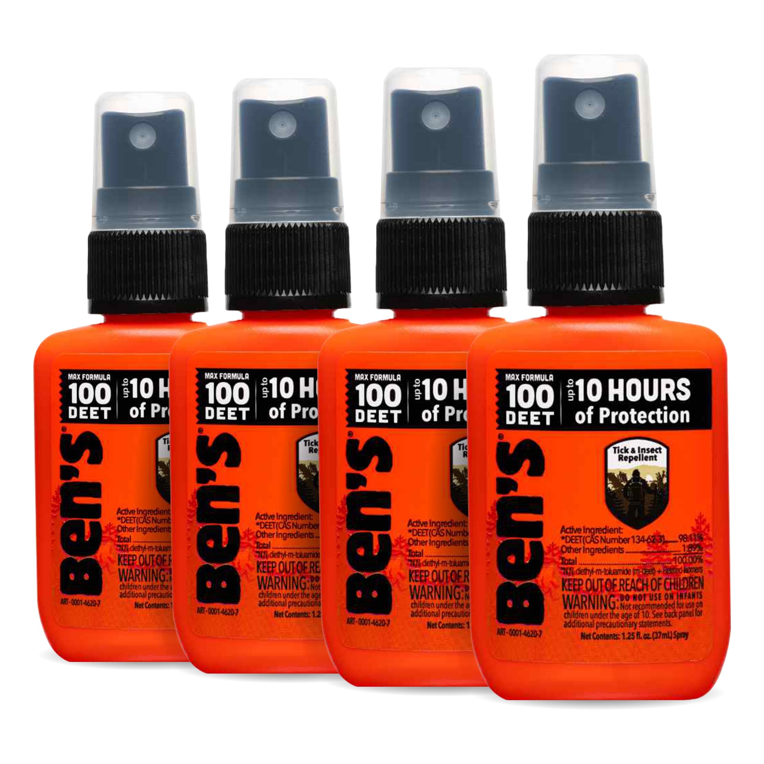 Ben's 100 repelente de insectos, botella 1,25 oz para protección prolongada al aire libre.