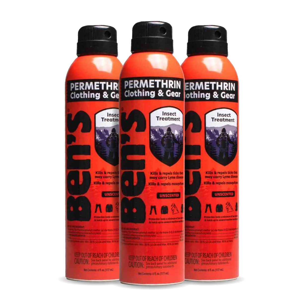Ben's repelente para ropa y equipo, spray continuo para cobertura uniforme.
