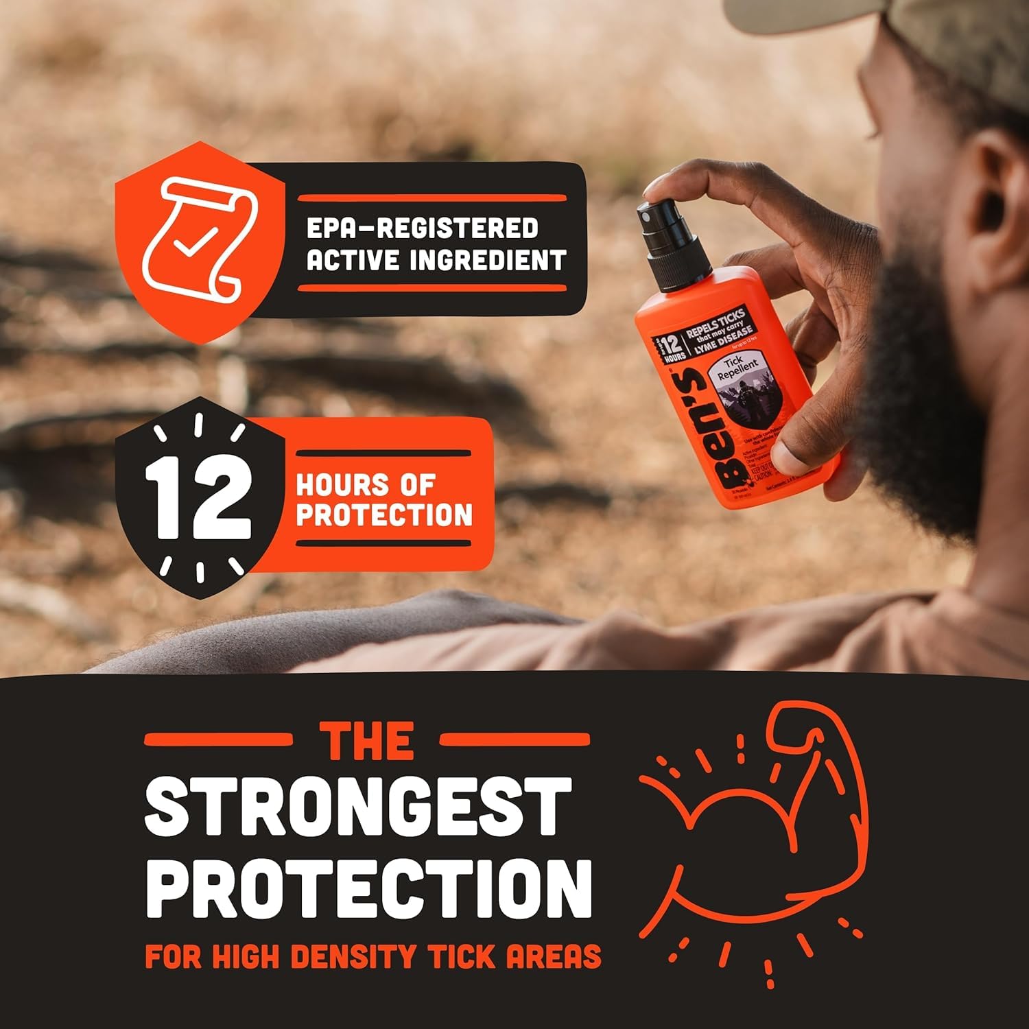 Ben's Tick Repellent: aplicación en ropa y equipo, barrera contra insectos al aire libre.