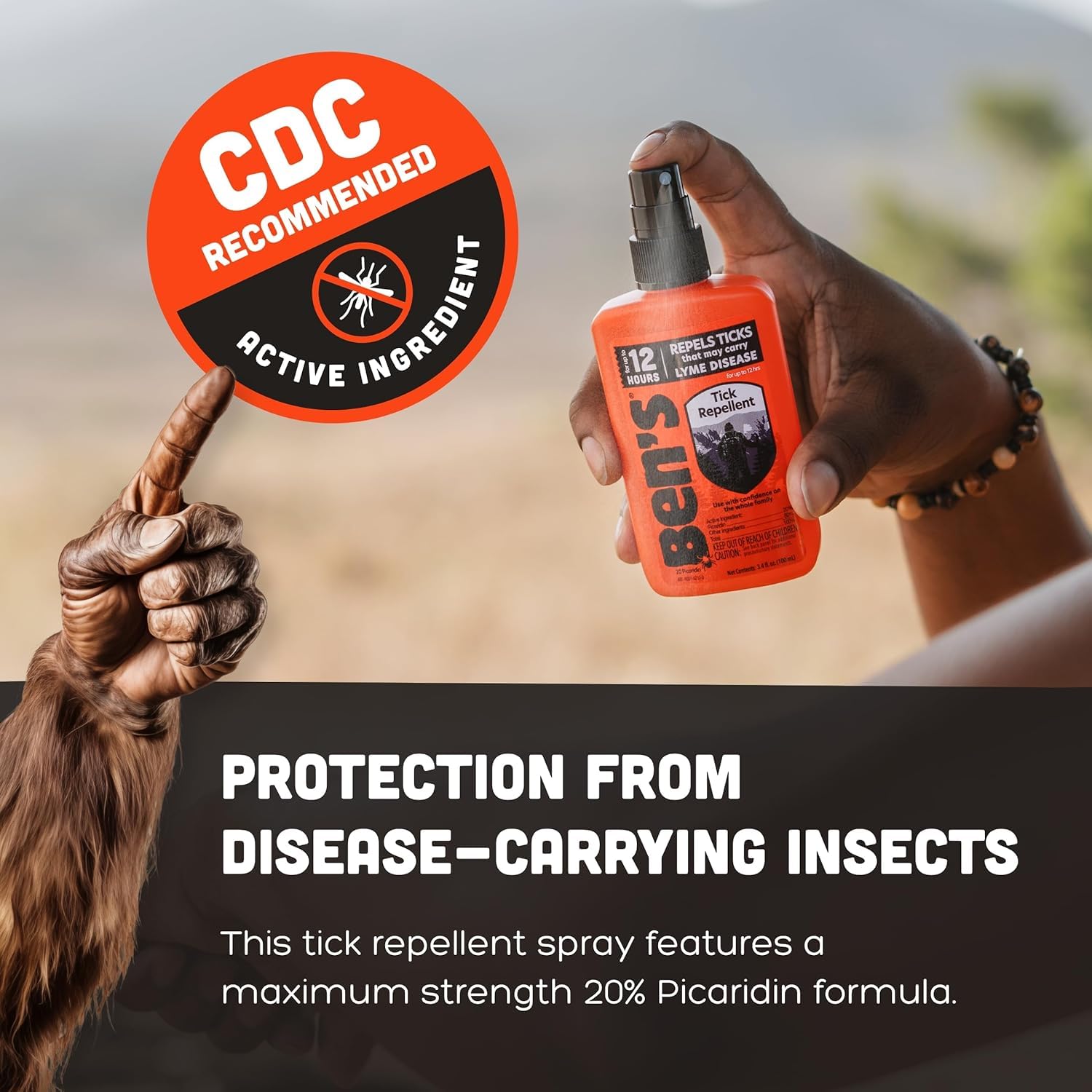 Ben's Tick Repellent: probado en montañas para resistencia en condiciones difíciles.