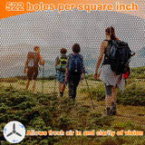 Malla Benvo con 522 hilos por pulgada mantiene insectos fuera y buena ventilación.