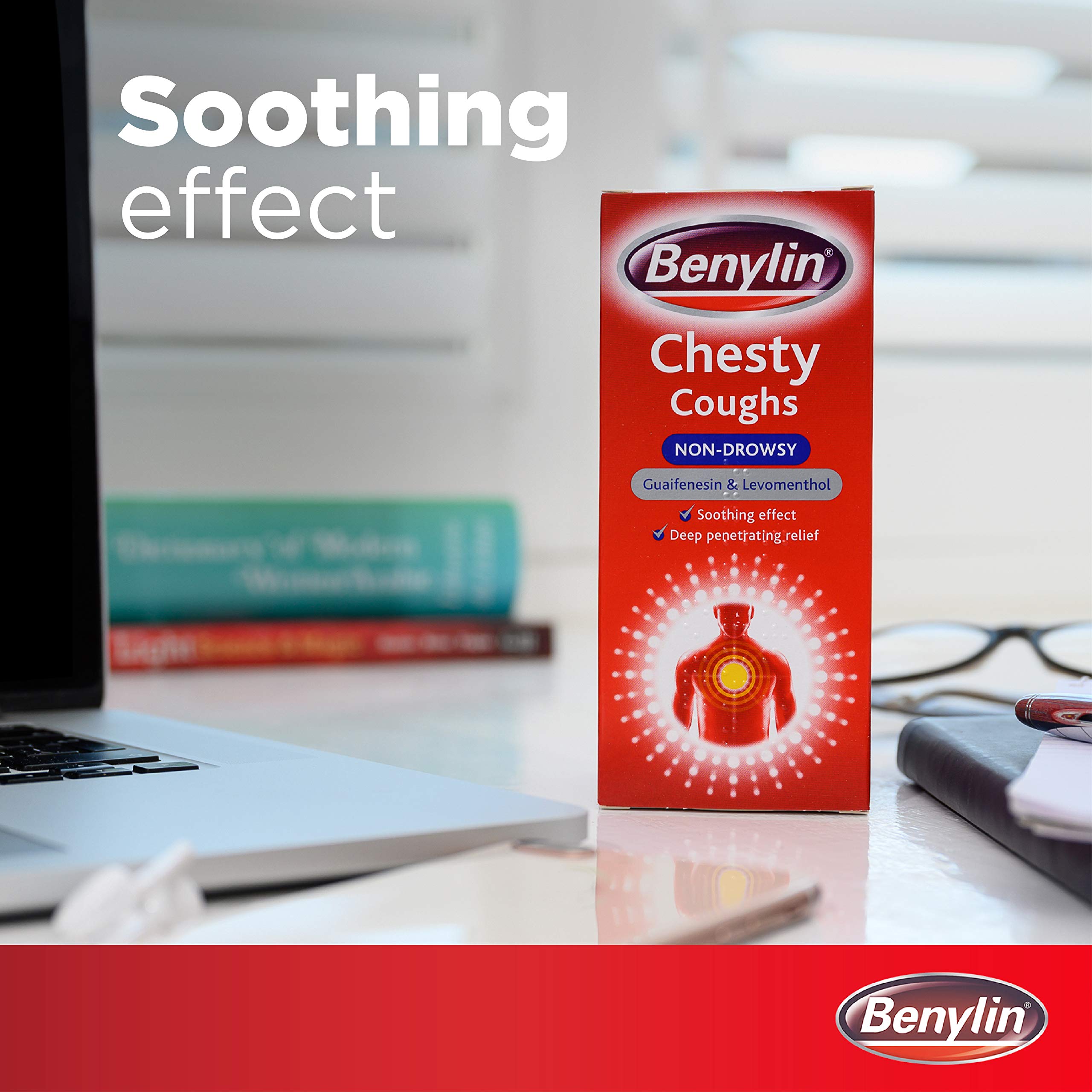 Benylin jarabe, envase de 300 ml, ideal para la rutina familiar.