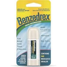 Benzedrex inhalador de vapor para descongestión nasal rápida.