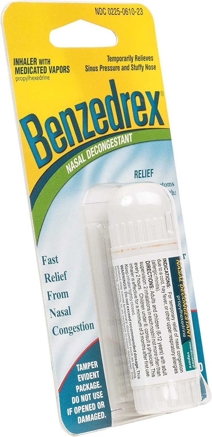 Benzedrex inhalador de vapor con diseño ergonómico.