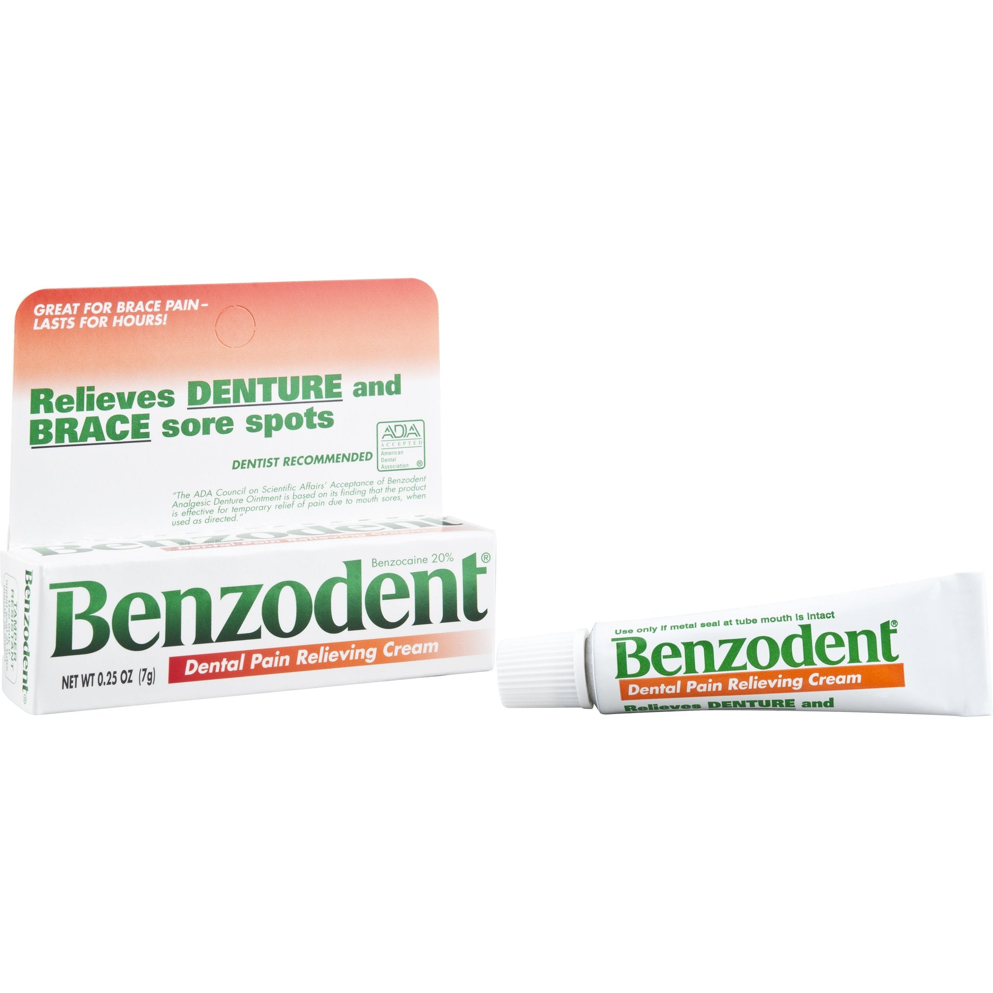 Benzodent textura gel permanece en lugar para alivio localizado.