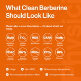 Berberina Physician's Healthy Alternatives etiqueta transparente con composición verificable.