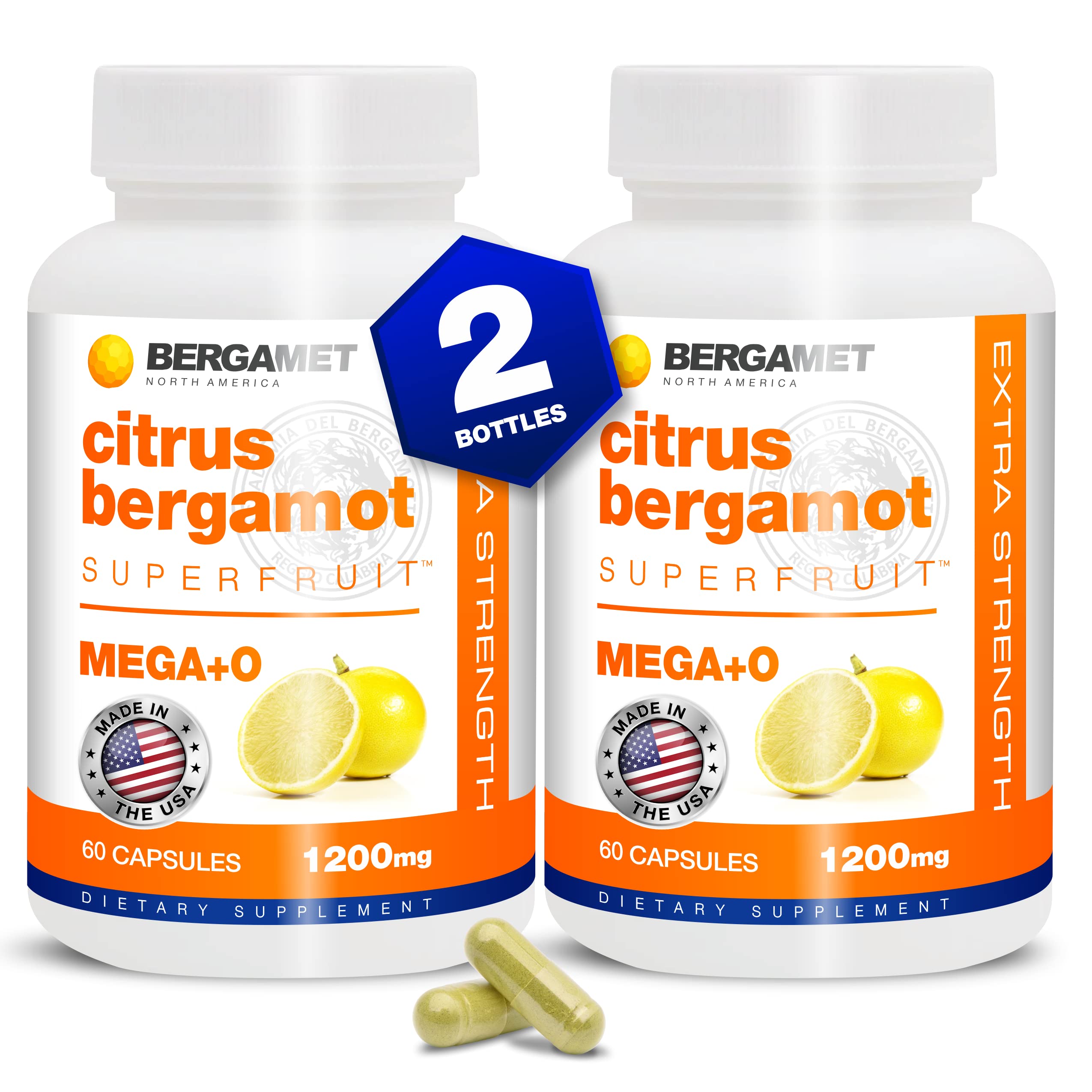 BergaMet Citrus Bergamot en botella, suplemento para apoyo general de bienestar diario.