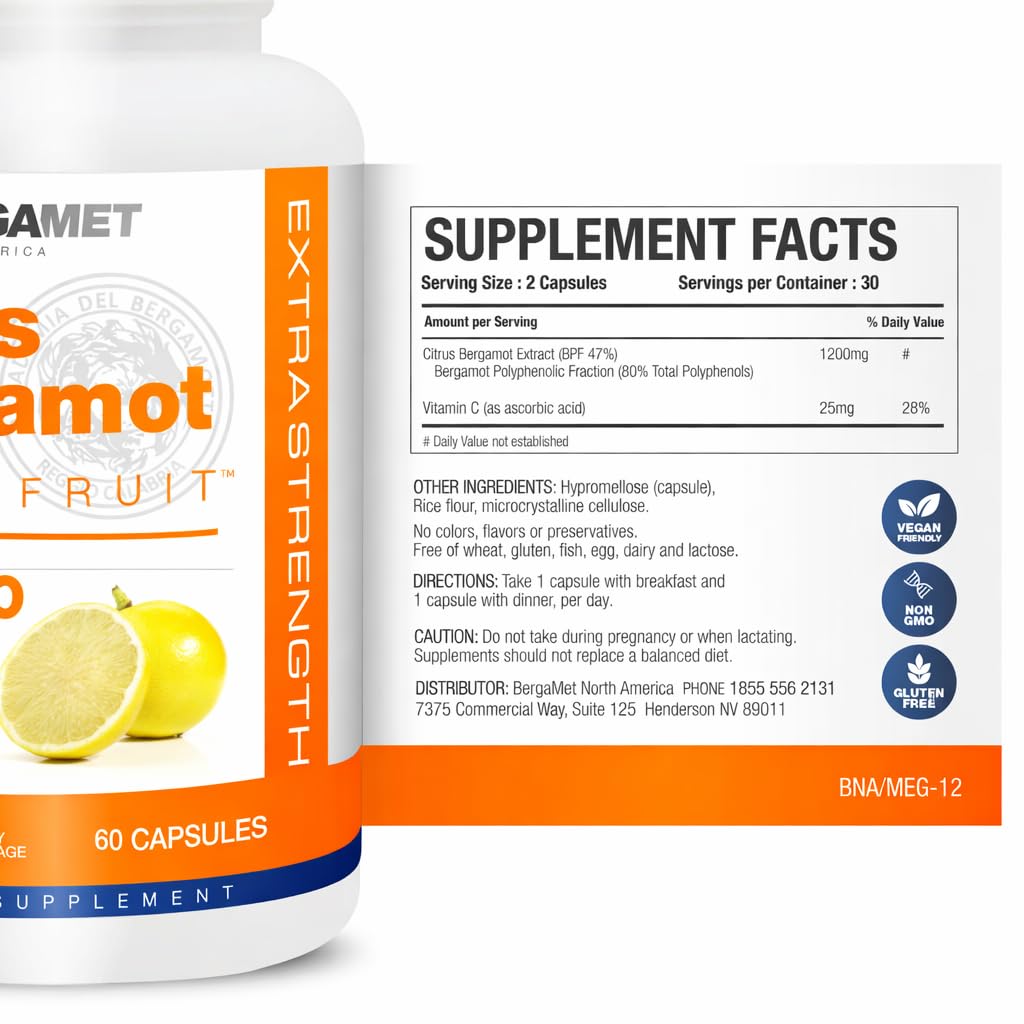 Frasco de BergaMet Citrus Bergamot, tapa fácil para uso diario