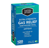 Berkley Jensen cápsulas 125 mg en botella, alivio rápido de gases.