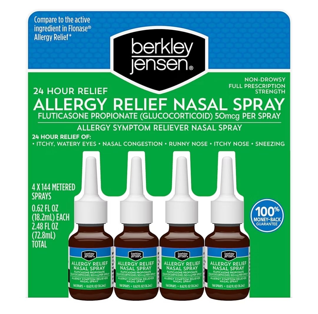 spray nasal 24h de berkley jensen, alivio diario sin somnolencia.