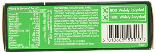 Berocca Boost empaque y etiqueta clara para tomar.