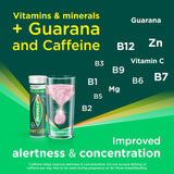 Berocca Boost primer plano de tabletas brillantes.