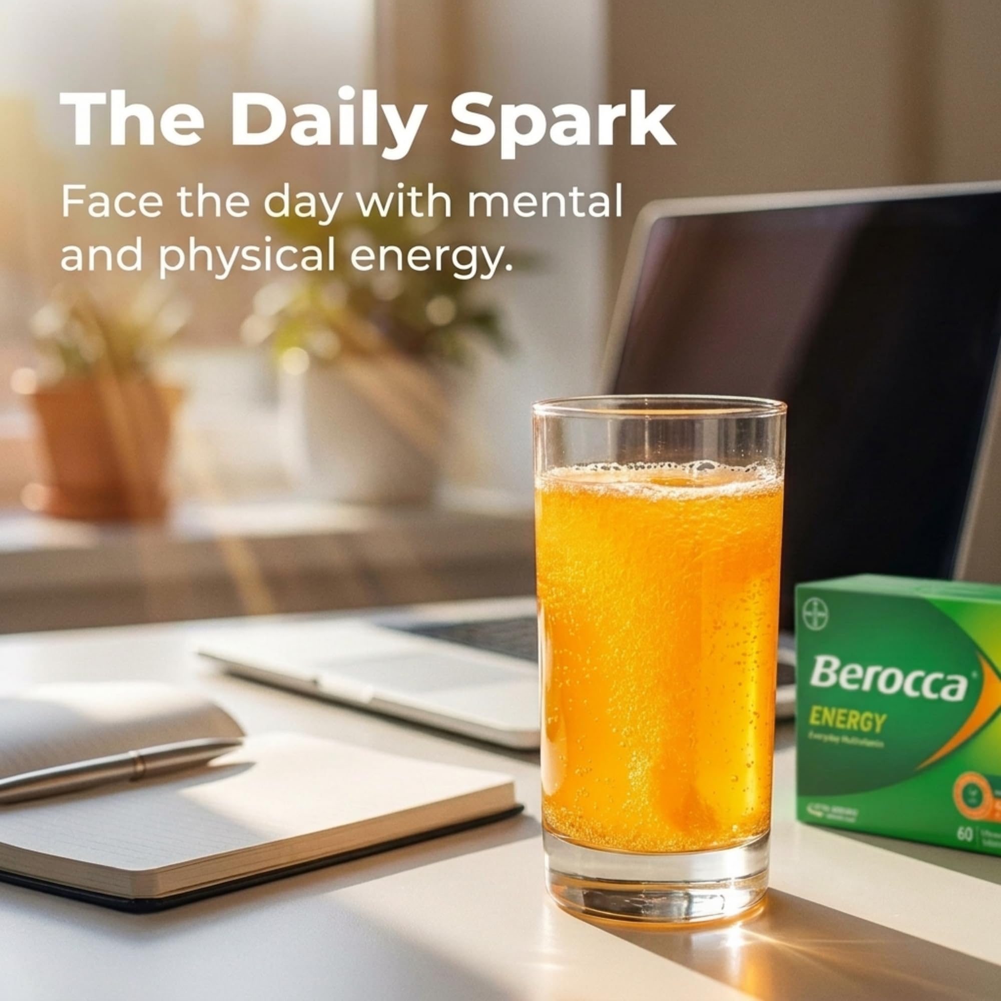 Empaque de Berocca Energy con 60 tabletas listas para beber