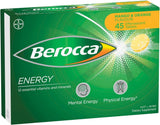 Berocca Energy tableta efervescente mango-naranja, disolución rápida para energía diaria