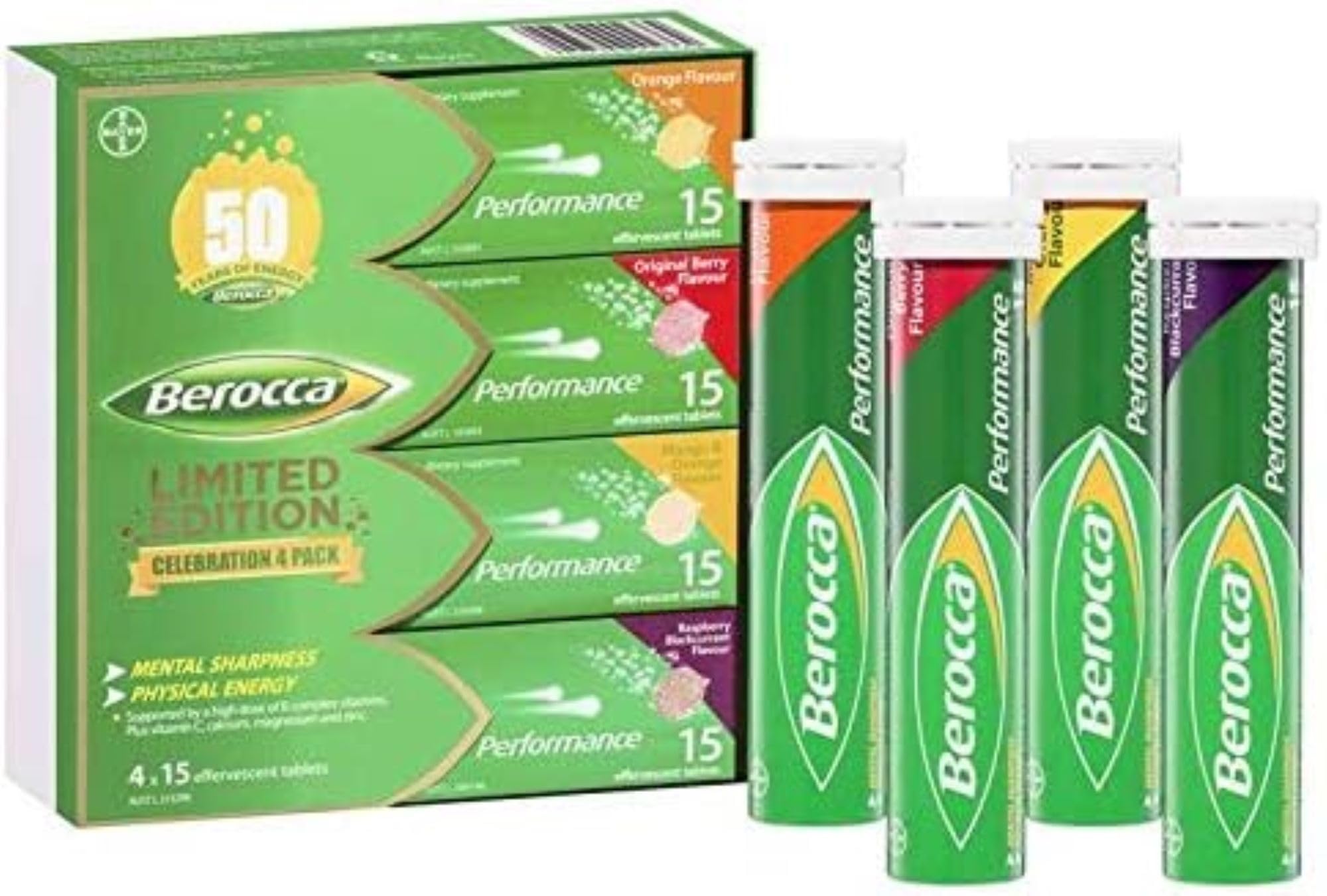 Berocca Performance, tableta efervescente naranja, energía para todo el día