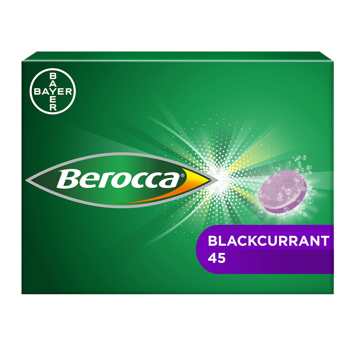 Berocca sabor grosella negra, tableta efervescente para empezar el día con frescura
