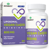Besibest CoQ10 800 mg gel suave frente, energía diaria gracias a alta absorción.