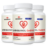 Besibest Ubiquinol 600mg cápsulas blandas en envase, dosis diaria conveniente.