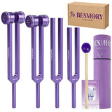 BESMORY tenedores de afinación 128 Hz para terapia de sonido y meditación.