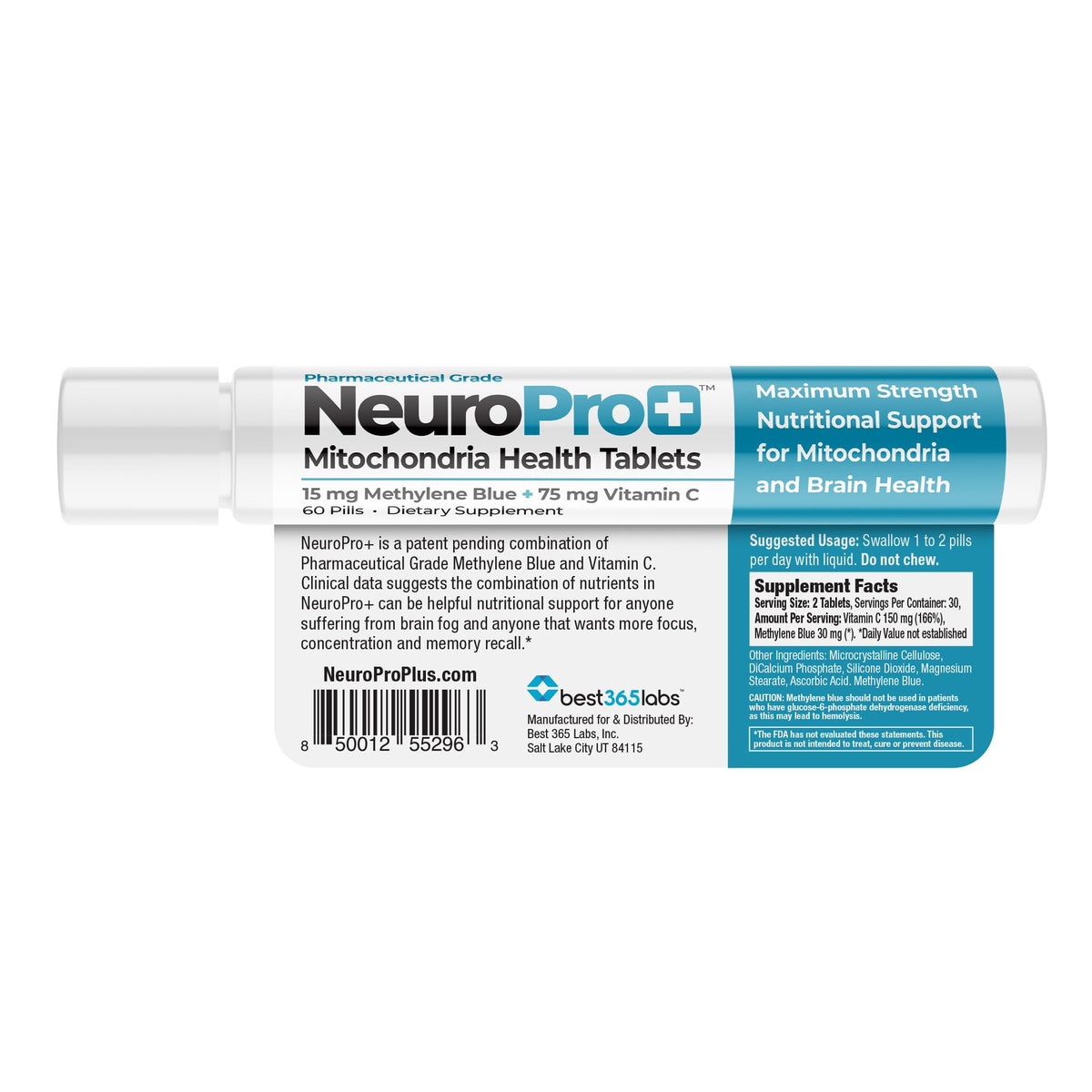 Best 365 Labs NeuroPro+ tablets front view for daily focus.