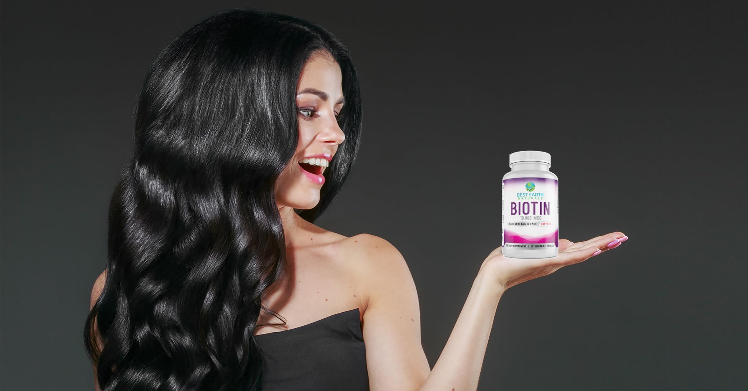 Caja de Best Earth Naturals Biotina 10000mcg en presentación compacta.