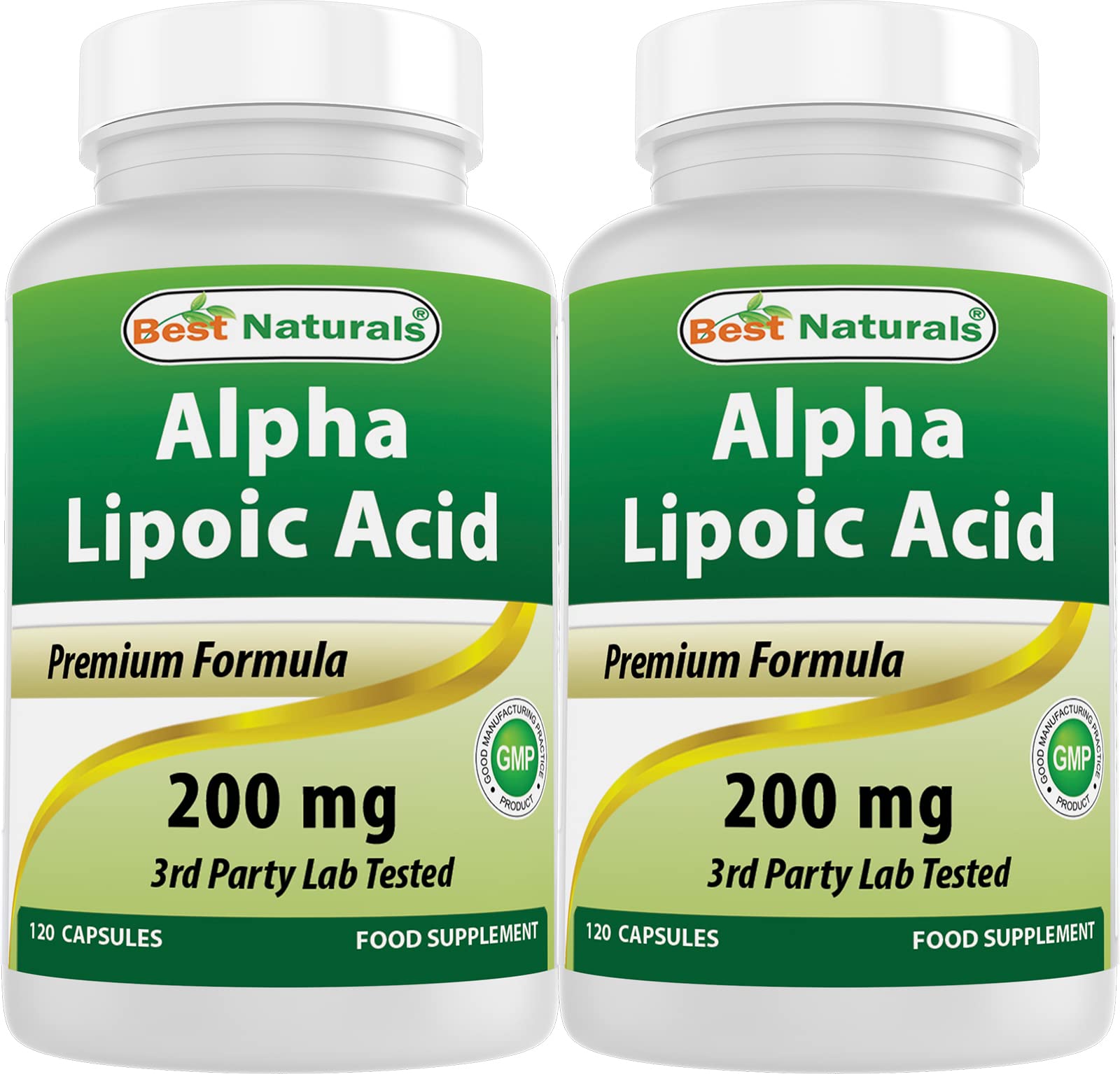 Best Naturals ácido alfa-lipoico 200 mg, cápsulas para uso diario.