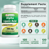 Best Naturals ácido alfa-lipoico cápsulas etiqueta clara para dosificación diaria