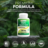 Best Naturals alfa-lipoico etiqueta nutricional, ingredientes clave visibles para decidir
